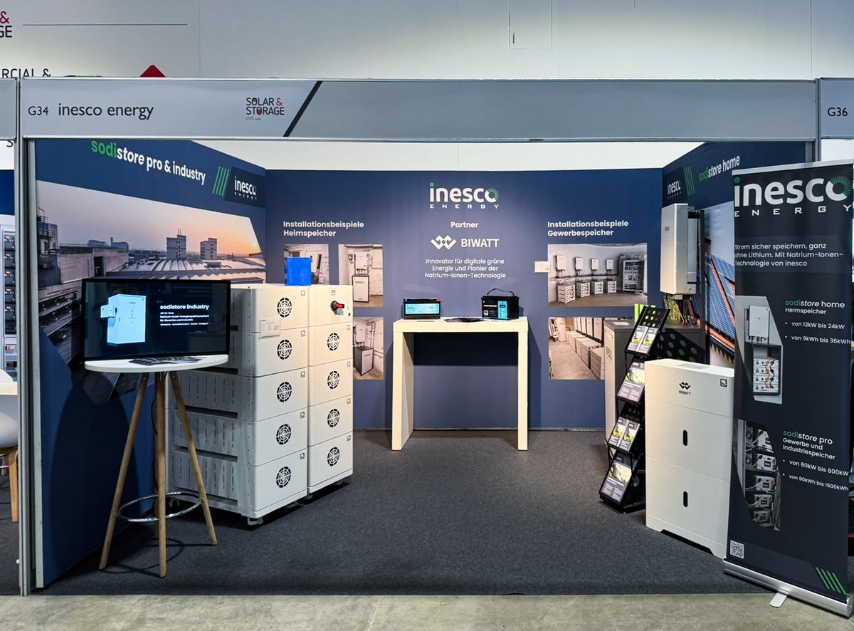 biwattpower's tweet photo. Our Swiss distribution partner, inesco energy, is at Solar &amp; Storage Live Zürich. 
BIWATT sodium-ion energy storage is on display at the show.

📅 16-17 September 2026
 📍 Halle 2 · Stand G34 · Messe Zürich

In Switzerland? Come by and say hi to the team.

#EnergyStorage #BESS https://t.co/0fdJw2LUpJ