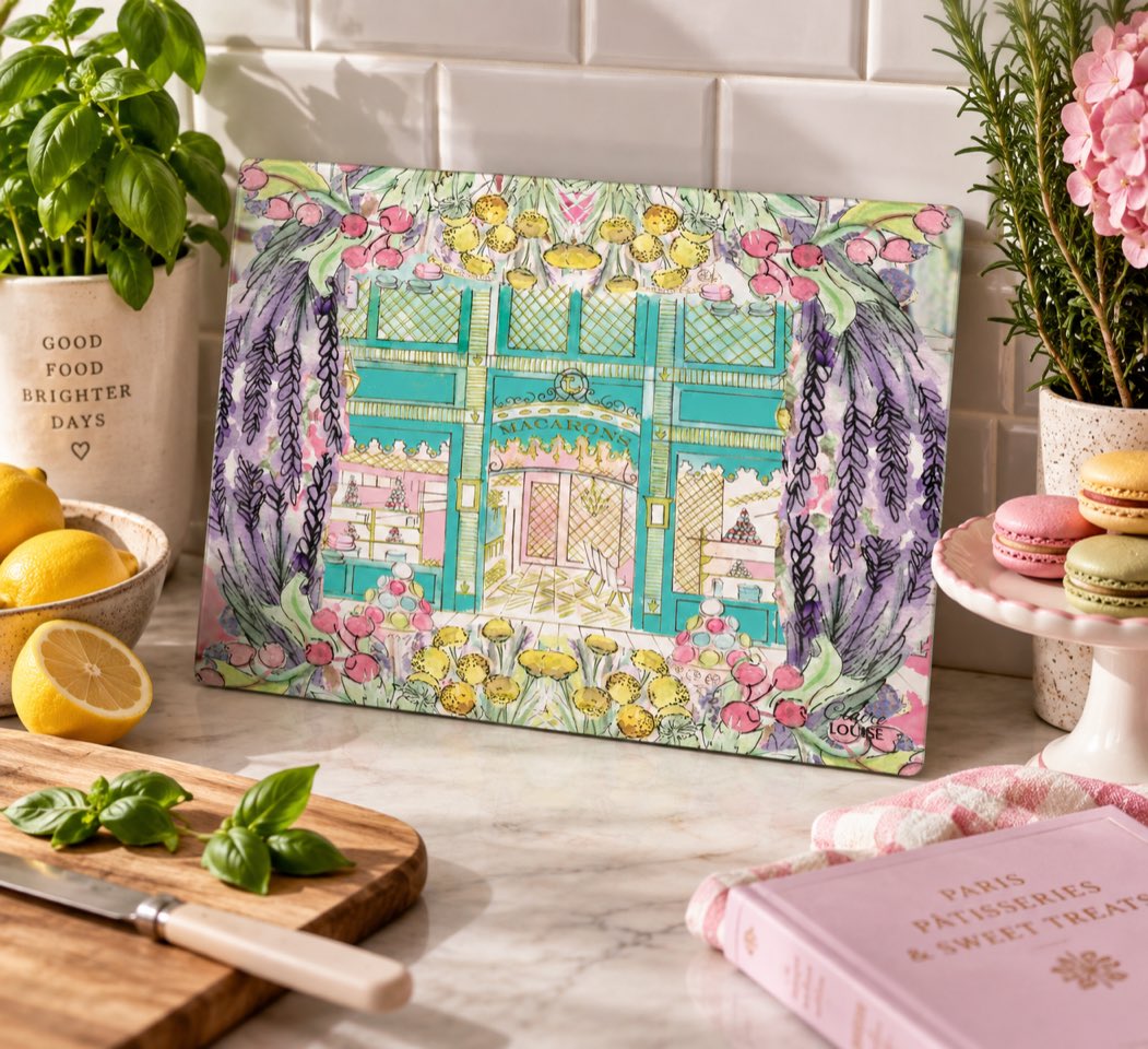 ClaireLouiseH's tweet photo. A little taste of Paris for the kitchen 🇫🇷🌸
Add a touch of colour and French charm with this Laduree in Full Bloom Glass Chopping Board. 💕✨
Made in the UK.
#ParisInspired #GlassChoppingBoard #KitchenDecor #ParisGift #FrenchStyle
https://t.co/pGUfEinDf7 https://t.co/QJw2wOrP7z