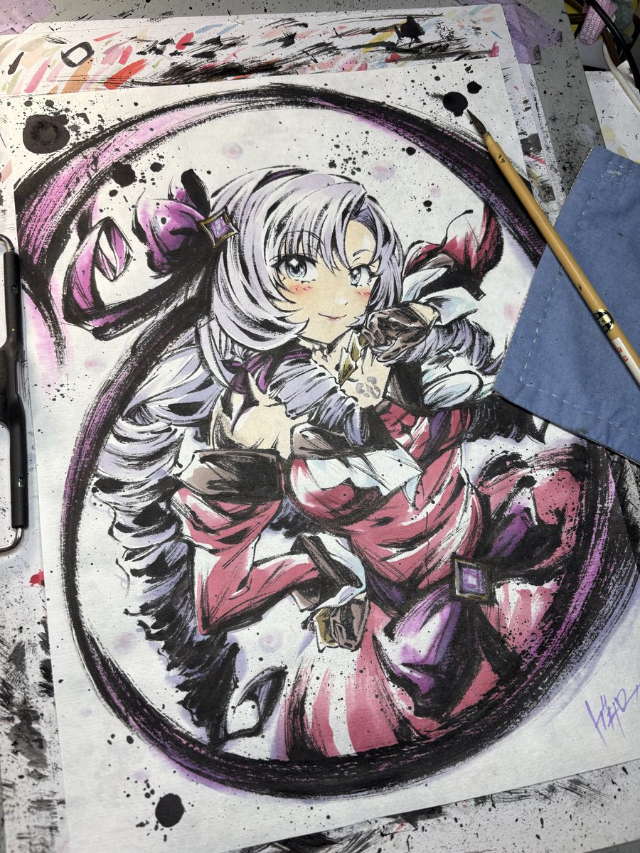 o_ro_ro_n24's tweet photo. ＃サロメ百万展 #墨絵 
サロメ様のラフからの墨絵を🖌️ https://t.co/5QoP5UiyKC