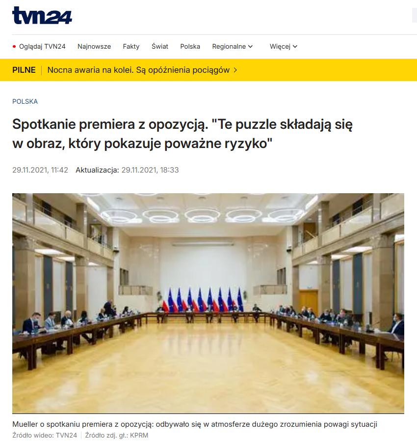 PiotrMuller's tweet photo. Byłem wtedy rzecznikiem rządu i bardzo dobrze pamiętam tamte tygodnie.

Po spotkaniu premiera @MorawieckiM z Avril Haines, Dyrektor Wywiadu Narodowego USA, były rozmowy, spotkania i intensywna ofensywa dyplomatyczna dotycząca pogarszającej się sytuacji bezpieczeństwa na Wschodzie.

W ciągu kilku dni premier Morawiecki rozmawiał z przywódcami Francji, Wielkiej Brytanii, Litwy, Łotwy, Estonii, Czech, Słowacji, Węgier, Słowenii, Chorwacji i Niemiec. Byłem na tych spotkaniach i dokładnie je pamiętam, bo zdawaliśmy sobie sprawę z powagi sytuacji. Niestety w Europie jeszcze nie wszyscy rozumieli, że zagrożenie ze strony Rosji jest realne. Dlatego głównym tematem była rosnąca obecność rosyjskich wojsk przy granicy z Ukrainą i zagrożenia wynikające z działań Rosji i Białorusi przy granicach UE. To nie jest kwestia opinii - tylko faktów. Łatwo znaleźć informacje na ten temat.

Co więcej, 29 listopada 2021 roku premier zaprosił przedstawicieli wszystkich klubów i kół parlamentarnych na spotkanie dotyczące sytuacji geopolitycznej - zagrożeń jakie mogą nastąpić w kolejnych miesiącach. Wiedzieliśmy, że sytuacja jest poważna i trzeba o tym poinformować wszystkie siły polityczne w Polsce. Zarówno o kolejnych zagrożeniach hybrydowych wobec Polski, jak i potencjalnym ataku Rosji na Ukrainę.

Pamiętam doskonale, jak poważnie traktowaliśmy wtedy zagrożenie ze strony Rosji i jak ważne było budowanie wspólnego stanowiska – zarówno z naszymi sojusznikami za granicą, jak i z opozycją w Polsce.

Dlatego mówienie dziś, że takich spotkań i rozmów nie było, jest po prostu nieprawdą.

Dziś brakuje takiej polityki ze strony @donaldtusk . Brakuje rozmów z najważniejszymi sojusznikami, aktywnego budowania koalicji (zamiast wyłącznie przyglądania się), brakuje informacji dla wszystkich sił parlamentarnych o zagrożeniach dla bezpieczeństwa Polski.

Liczę, że rząd w tym momencie poczyni właściwą refleksję. Dlatego,  w ostatnich dniach, Mateusz Morawiecki wraz z @RozwojPlus skierował konkretne wnioski do rządu.