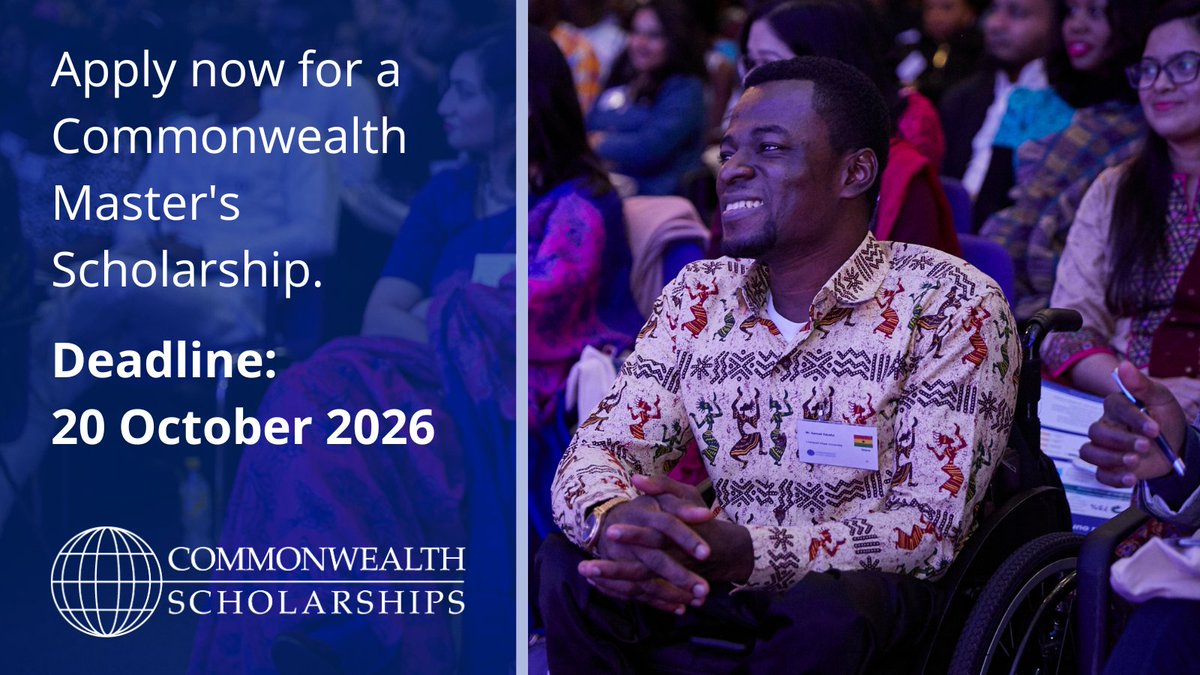 UKinUganda's tweet photo. Do you want to study for a Master’s in the 🇬🇧?

Applications for Commonwealth Master’s Scholarships close on 20 October – don't miss out on a life-changing opportunity to study in the UK.

Learn more: https://t.co/nS8qE2epzv

#CommonwealthScholarships https://t.co/XIXez8i1iB