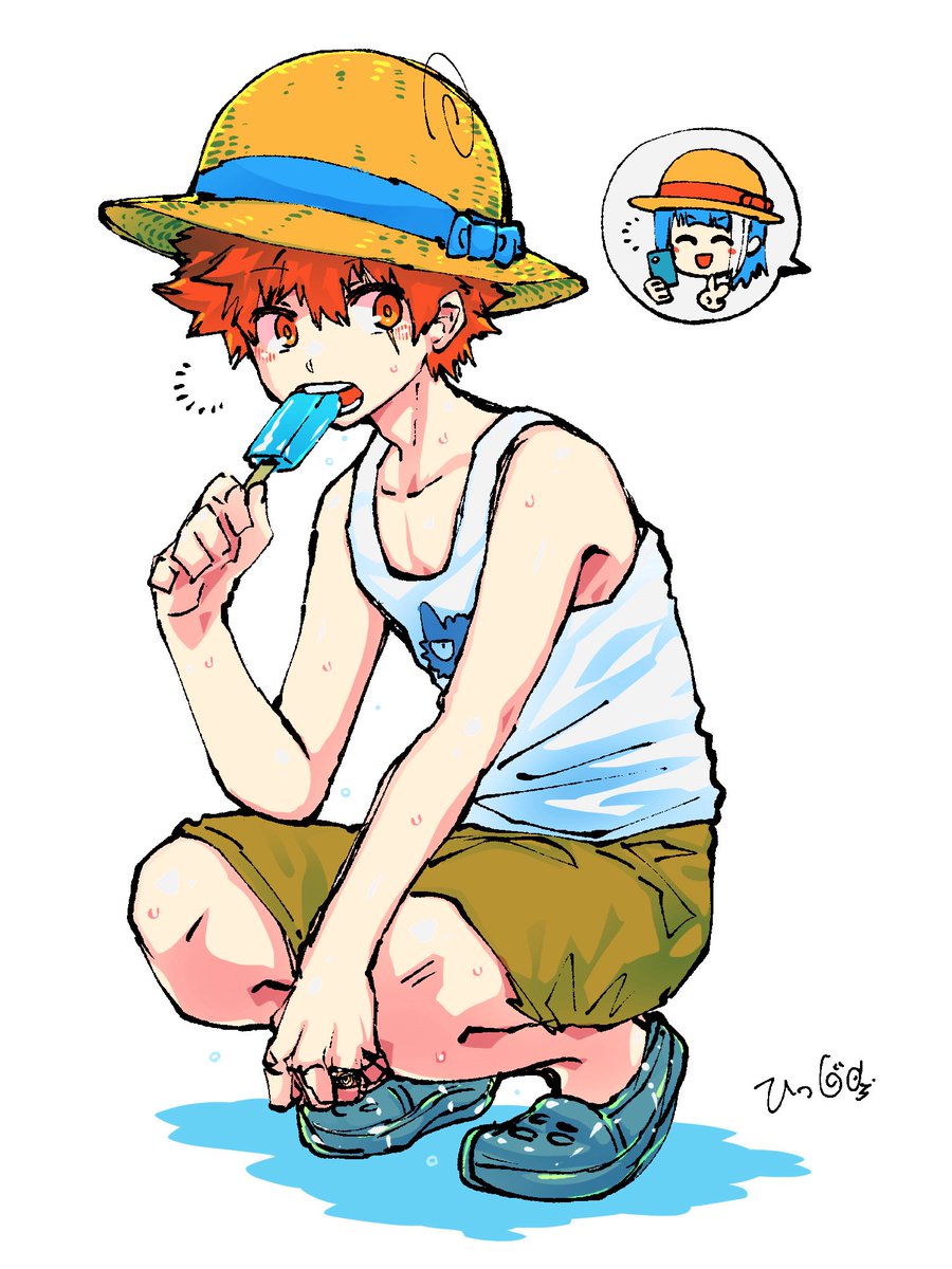 OfficialHitsuji's tweet photo. 少し前に描いたやつです。遅れた残暑見舞いも兼ねて(ひつじ) https://t.co/RhEUe10nCe