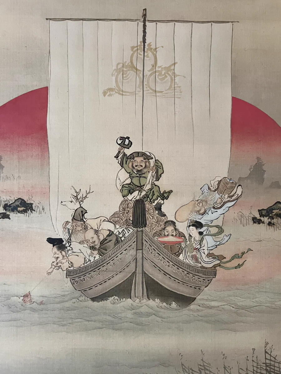 江戸時代　水墨画 掛け軸 七福神 松本松栄堂 MatsumotoShoeido on X: 