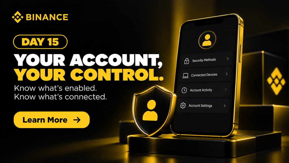 BinancePk's tweet photo. DAY 15 🔐 | Account Security

Aaj apne Binance account ka quick security check karein.

Apni security settings, connected devices aur enabled security methods review karein. Jo cheez recognize na ho, usay check karein aur apni account security up to date rakhein.

💡 Aapka favourite Binance feature kya hai? Comment karke batayein.

Binance account nahi hai? Abhi banayein:
🔗 https://t.co/UlWq0CUvtK

🎁 $1,000 USDC mein se apna share jeetne ka chance!

@BinancePk ko follow karein aur is post ko RT karein.

21 days. 21 things to know. 💛
