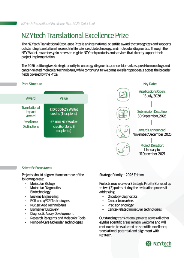 NZYTech's tweet photo. Two weeks remain. 

If your scientific proposal is ready, complete the NZY Wallet plan, motivation letter, CV and eligibility documents now. 

Applications close 30 September 2026: https://t.co/VbVfmrjuk4 https://t.co/fooxFJGE6d