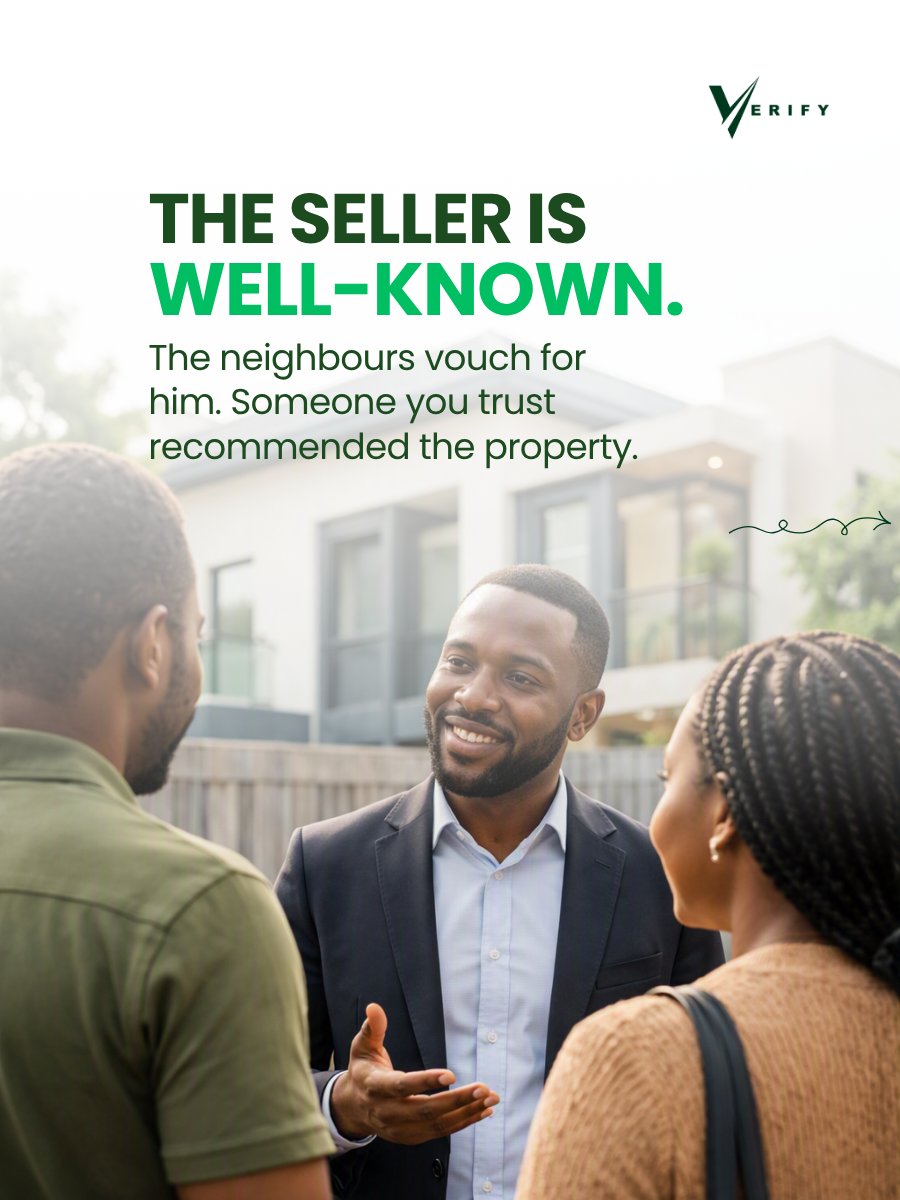 VExpertsNG's tweet photo. Everybody knows the property. But who verified it?

A recommendation from a neighbour, a trusted friend, or a familiar name may give you confidence but it does not prove ownership, documentation, property history, or the absence of disputes. https://t.co/9xBPOxnkYL