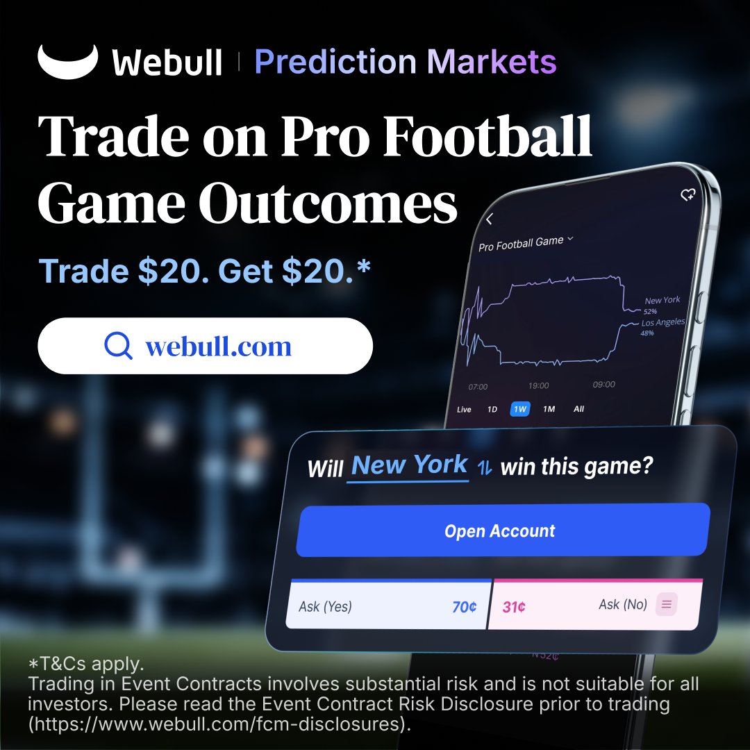 WebullGlobal's tweet photo. Follow the Games, Trade Live.
Event contracts, advanced tools, and real-time data. All in one app.