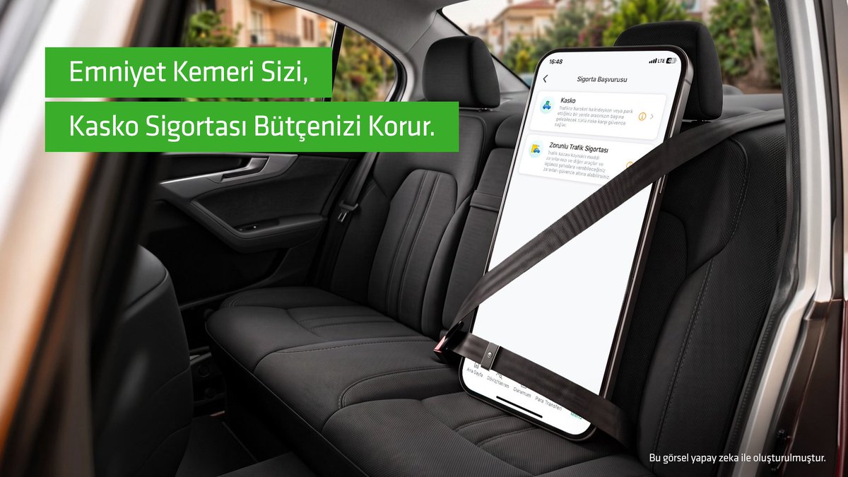 kuveytturk's tweet photo. Emniyet kemerinizi takmak sadece saniyeler alır. Sigortanızı yenilemek de öyle!

Kuveyt Türk Mobil ile şubeye gitmeden, dakikalar içinde Kasko ve Trafik Sigortası tekliflerini inceleyin, poliçenizi hemen oluşturunuz. Hem kendinizi hem aracınızı hem de bütçenizi güvenceye alın.

Güvenli yolculuklar dileriz! 🛣️

*Kuveyt Türk Bir Katılım Finans Kuruluşudur.

#KuveytTürk #KaskoSigortası