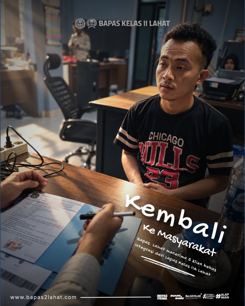 bapaslahat's tweet photo. Bapas Kelas II Lahat menerima 5 klien bebas integrasi dari Lapas Kelas IIA Lahat untuk menjalani pembimbingan dan pengawasan selama masa integrasi.

Selamat kembali ke tengah masyarakat. Jalani proses dengan baik, patuhi aturan, dan jangan ulangi kesalahan yang sama. https://t.co/9KzWMe6UXI