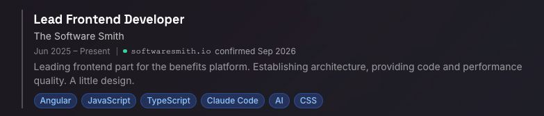 TomWebwalker's tweet photo. Just shipped work email confirmation in Brand Builder.

Add a work email to a role, type the code we send, and the role shows its domain and date: https://t.co/PJnESlR7y0, confirmed Sep 2026.

Free. We keep only the domain, never the address.

https://t.co/GErfVz0TKF https://t.co/1bjVy0YTtU