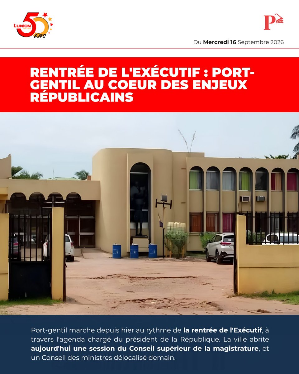Sodipresse's tweet photo. #𝗣𝗼𝗹𝗶𝘁𝗶𝗾𝘂𝗲 - Rentrée de l'Exécutif : Port-Gentil au coeur des enjeux républicains 

📌 Extrait de @L'Union - Sonapresse 

Acheter → https://t.co/eRF9bIrqUO

𝑉𝑜𝑡𝑟𝑒 𝑑𝑖𝑠𝑡𝑟𝑖𝑏𝑢𝑡𝑒𝑢𝑟 𝑑𝑒 𝑝𝑟𝑒𝑠𝑠𝑒

#KiosqueSodipresse #SodipresseGA #LunionGA https://t.co/N6Dn6lG8SZ
