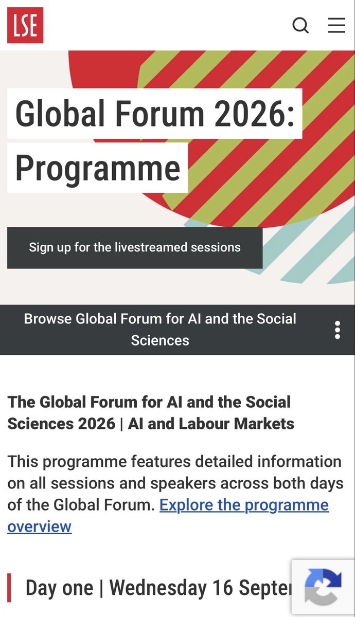 mioana's tweet photo. I’m back on my student stomping grounds at @LSEDataScience for the Global Forum for #AI and the Social Sciences. It is livestreamed so you can sign up. I’m speaking tomorrow on a panel on policy responses to AI. https://t.co/3mUG4rk5va