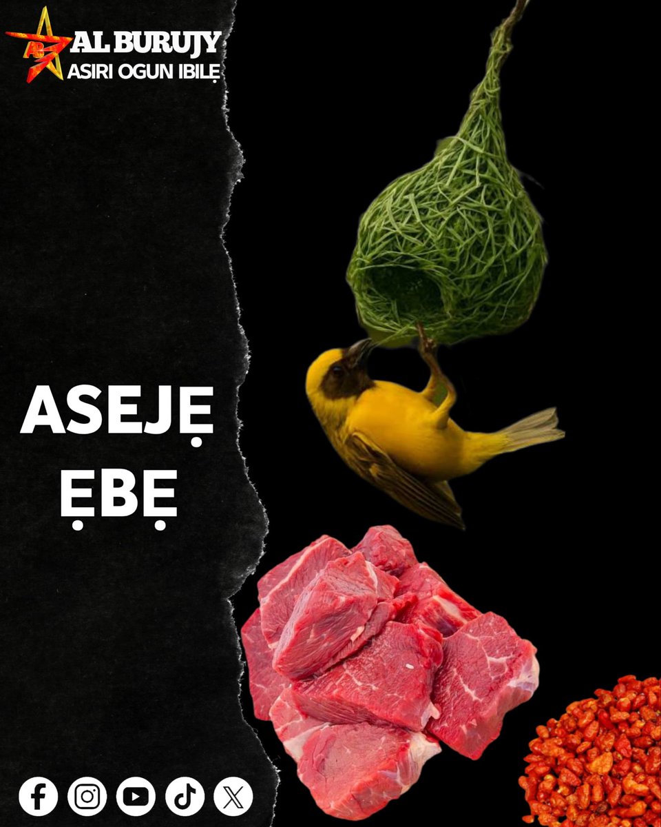 AI_Burujy's tweet photo. ASEJẸ ẸBẸ

Ile ẹyẹ ẹga to jabọ fun Rarẹ

Ẹ lọ poo mọ 
Iyere tabi ata ijosi

Ẹran malu ekiri mẹsan 

Ẹ fi iyereosun tẹ Ifa Eji Ogbe..

Ohun rẹ......

Siosio ẹyẹ ẹga Koto
Gbolohun kan ẹyẹ awọn Ajẹ

Oun Lodifa Fun Yeye Biwajọ Osoromoniga

Awọn Iya ke moo mi, moni 
Ẹ ma ke mo ni moo, 

Wọn ni nitori kinni, Monitori Ẹnu ti Ẹga bafi kole lo nfi ntu

Ẹ wa fi Ẹnu yin tu ọna owo ti ẹ di mọ mi silẹ fun mi

Ki ẹ si ma Royin mi si Rere Lati Oni loo...

Adura.

Ẹ wa dasi
Ẹ ro Papọ 

Ẹ waa kojẹ

KOJU BAYẸN LỌ IRE O ✌🏽🤍 

#alburujy 
#asiriogunibile 
#ifa 
#isese 
#YorubaSpirituality