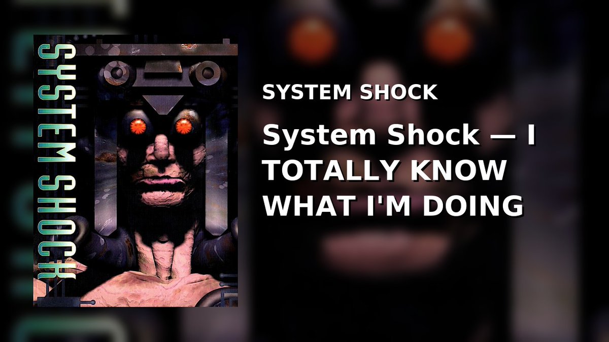 Duckblade's tweet photo. 🔴 LIVE NOW!

🎮 System Shock
System Shock — I TOTALLY KNOW WHAT I'M DOING

🔴 Twitch: https://t.co/WEBEHcYTpl
▶️ YouTube: https://t.co/jmShIHpW0m https://t.co/YFARrIvjPo