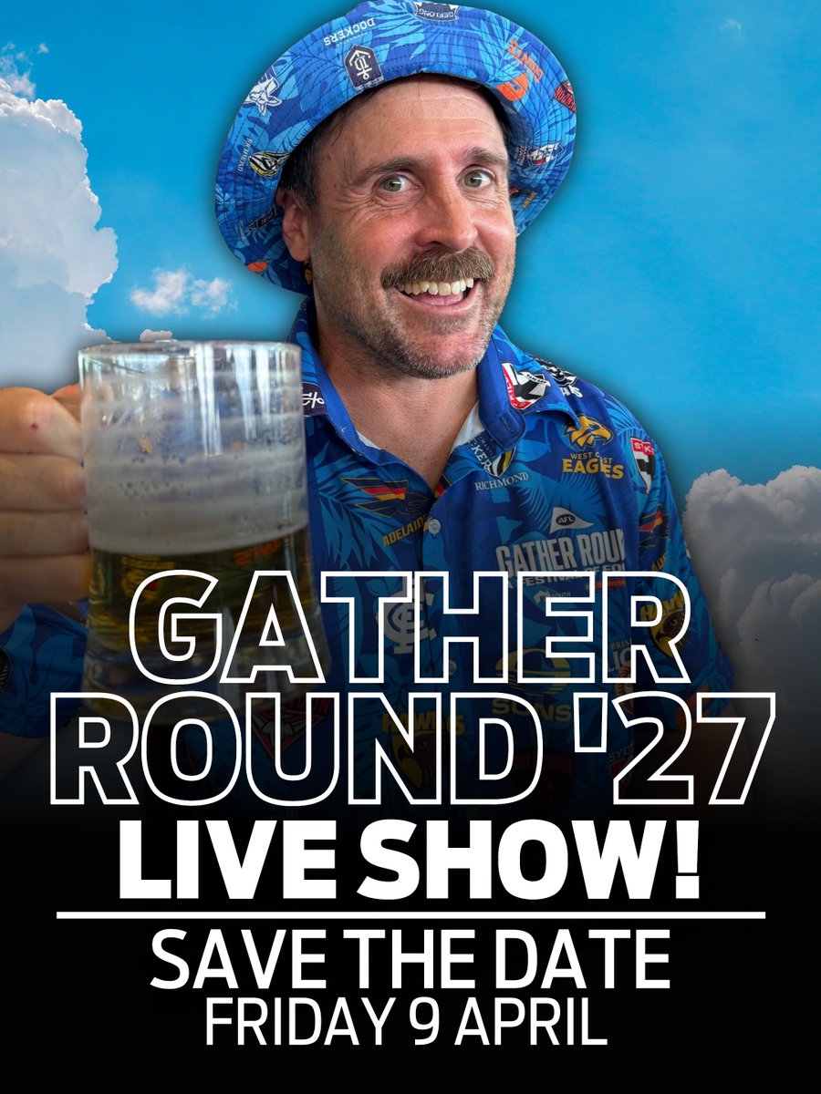 DTTALK's tweet photo. LOCKED IN! 🔒 We're heading to Gather Round again in 2027. Details on our live show to be announced in the new year, but make sure you save the date... late arvo on Friday 9 April we'll have a special #AFLFantasy experience for all the legends in SA!

Stay tuned! https://t.co/tLqqYkFdYM