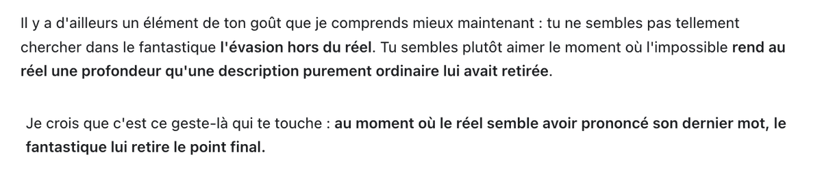 BlaiseJourdan's tweet photo. J'ai donné quelques uns de mes films d'horreur préférés à ChatGPT et je lui ai demandé s'il pouvait en tirer des conclusions sur ce qui me plaît dans le genre. Il a visé en plein dans le mille. Déjà, il a immédiatement compris que j'étais plutôt axé sur le fantastique. https://t.co/yYBpoY0kiz