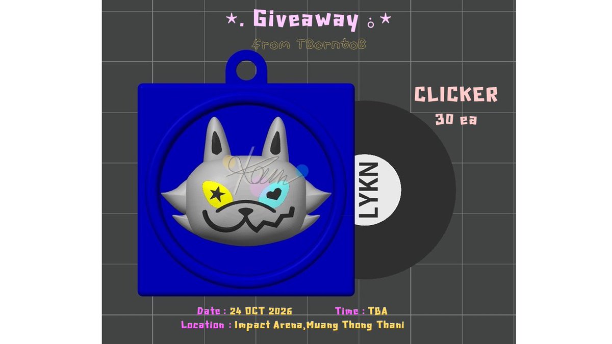 TBorntoB's tweet photo. ˚₊‧꒰ა Giveaway໒꒱ ‧₊˚ #LYKNREFLEXIONCONCERT
 Clicker Lykyou on vinyl 30 ea
มารับกันน้า 

🗓 Date : 24 OCT 
⏱Time : TBA 
ᰔᩚ (rt &amp; show this post ตอนรับนะคะ)ᰔᩚ
#LYKN https://t.co/kQhFhJ3SKS