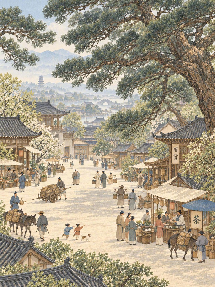 morii30236's tweet photo. 走进清明上河图，沐浴宋风神韵，谛听古音袅绕。 https://t.co/rulWViiIw3