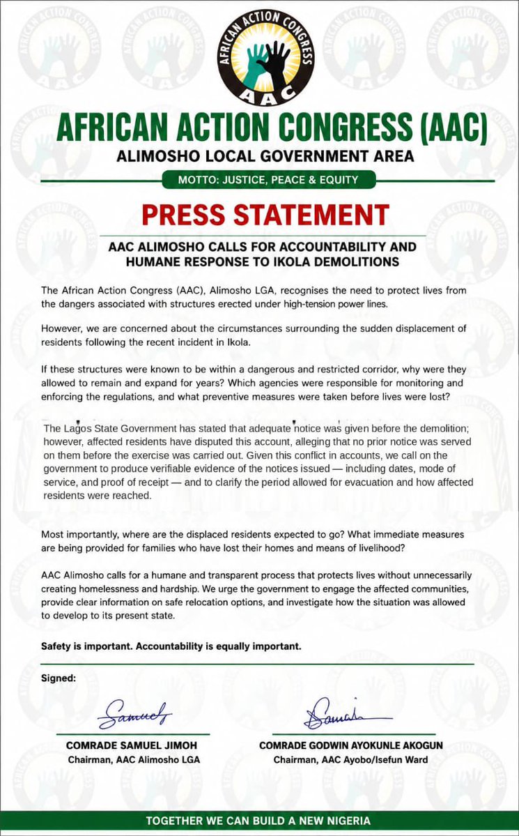 AACAlimoshoLG's tweet photo. Press release https://t.co/v4Jl1DRlEG