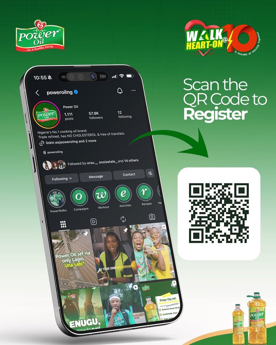 captivating_F's tweet photo. i am a fitness girlie and i am so excited to give WalkHeartOn 10.0 a try this october 1st.
i no wan carry last, make you seff no carry last.
WalkHeartOn 10.0 is sounding very interesting to me. Register with the QR code and come through
#powerOilNG #walkheartonat10 https://t.co/7koImpjgDl