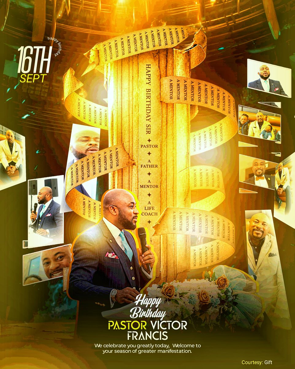 Disu1571563's tweet photo. Designed this for Pastor Victor Francis.

Pastor. Father. Mentor. Life Coach.

The golden ribbon wrapping around the pillar? That's his influence.

Happy birthday, sir. Welcome to your season of greater manifestation. 🎉

I'm Daniel Visuals — Creative Director.
📞 07061402425 https://t.co/yCYtmIbtWP