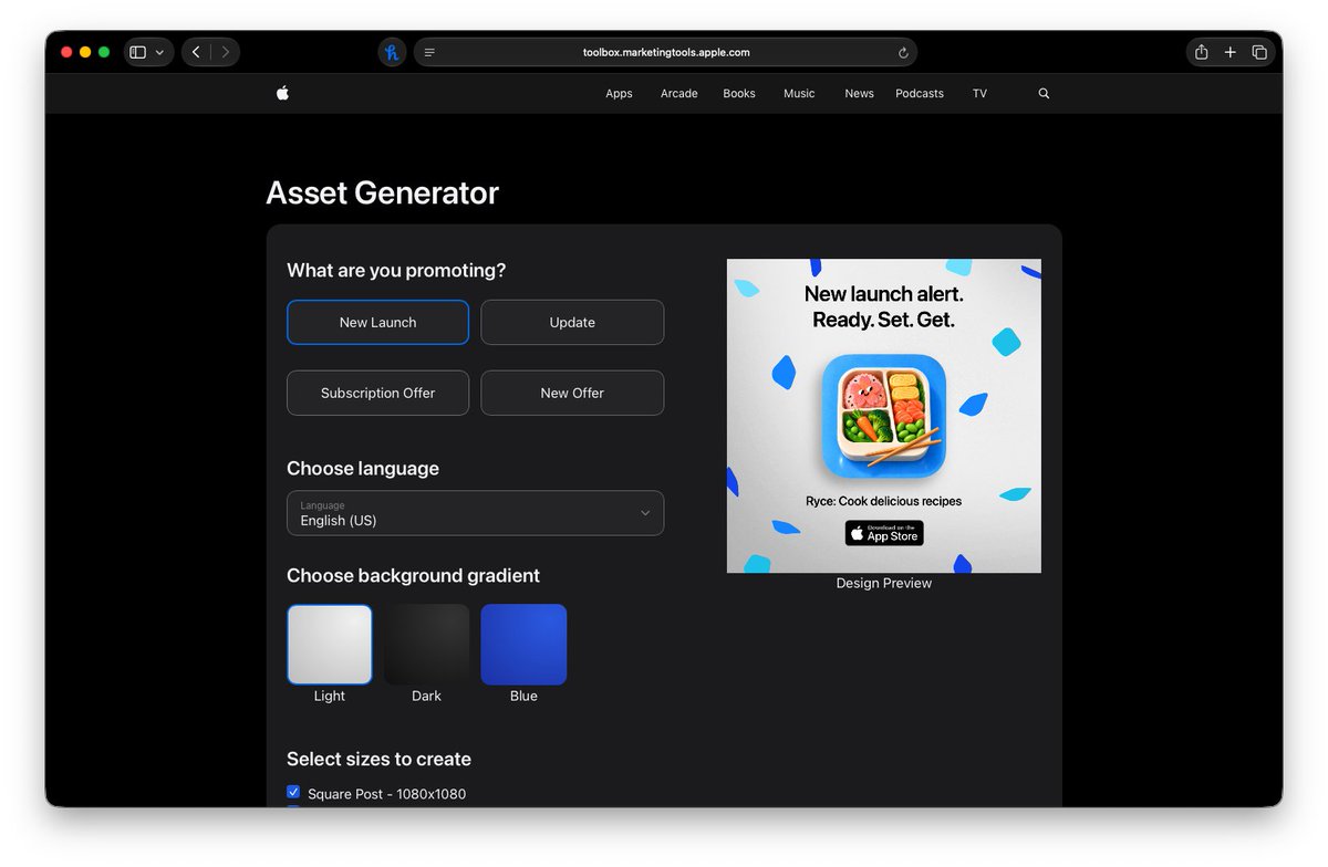 sforsethi's tweet photo. How did I just learn about this? Apple has a marketing tool on their website to create marketing creatives for your app. 

https://t.co/UUEvyfWCL8 https://t.co/yBxFALRSrB