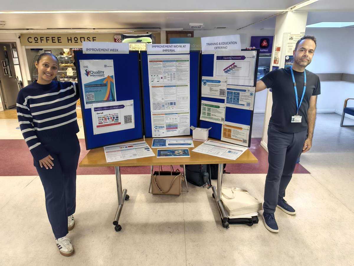 imperialqi's tweet photo. Come and see us at our stall by the entrance of HH today to find out more about Improvement @ImperialPeople #QIWeek2026 https://t.co/EsFkuXz8AY
