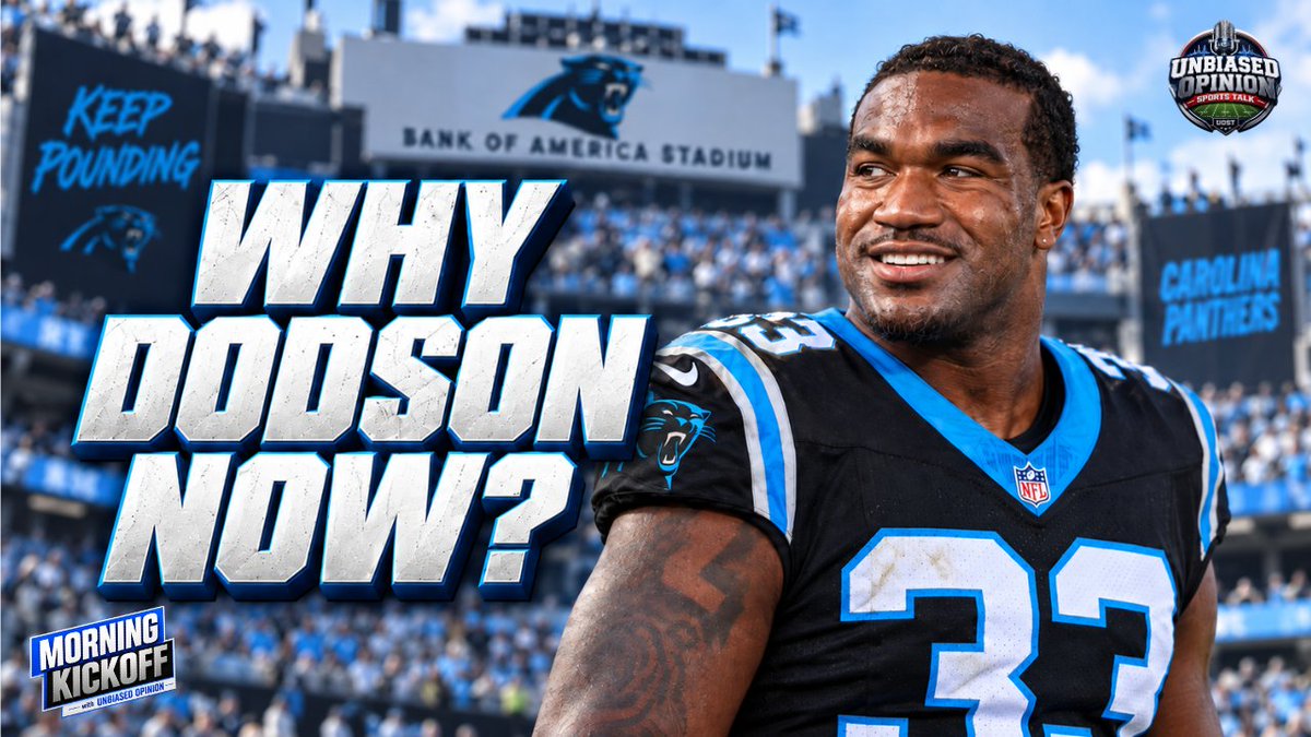 UOSportsTalk's tweet photo. 🚨Going live on Morning Kickoff:🚨

Why Dodson now?

Plus: how Carolina attacks Atlanta without letting Bijan Robinson wreck the run fits.

#Panthers #KeepPounding
https://t.co/OKjv7MnWvb https://t.co/AIOeiHg2OA