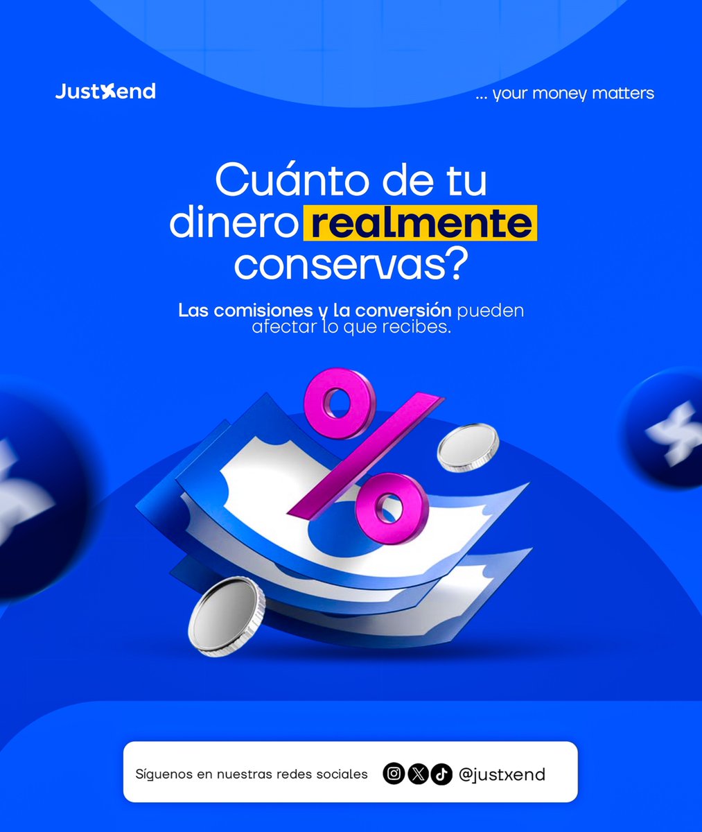 JustXendLATAM's tweet photo. Cuando recibes dinero internacionalmente, la cantidad que recibes importa.

Las comisiones innecesarias y una mala conversión no deberían reducir silenciosamente lo que ganaste. 💵

Ese es uno de los problemas que JustXend busca resolver. ⚡ https://t.co/jfDqcyaoi7