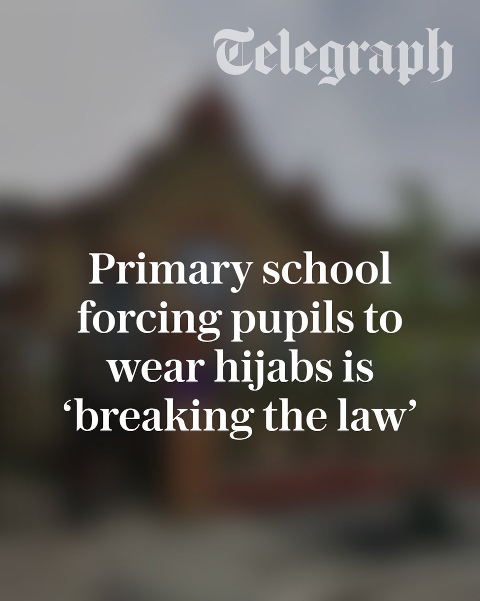 Telegraph's tweet photo. Girls as young as seven were reportedly required to wear hijabs at a state-funded primary school in north London.

Barnet Hill Academy’s uniform policy listed a white hijab for pupils from Year 3.

The school has since said the hijab is not compulsory, while the school and council have been reported to the EHRC.

🔗 https://t.co/6nMCHxoD3D