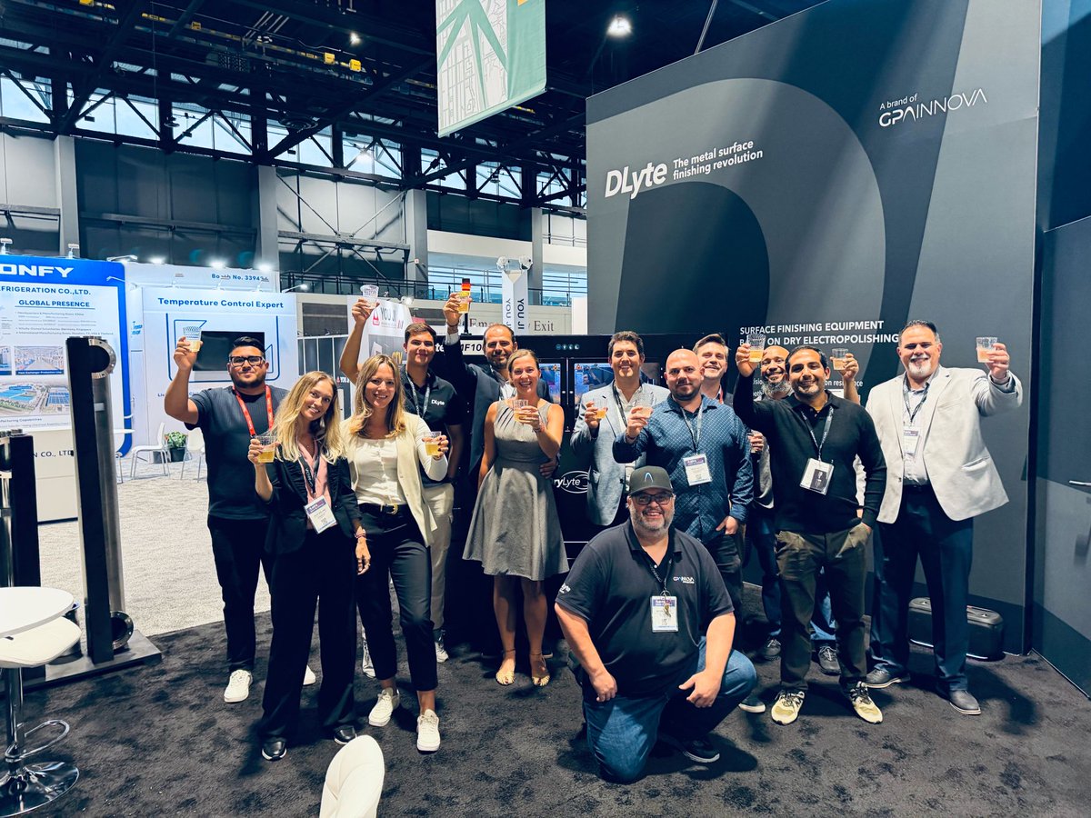 Gpainnova's tweet photo. 📸 Day 2️⃣ at #IMTS2026 is a wrap!
The #DLyte #MF1000 is available for the 1st time in the USA, showcasing a new approach to #MassElectropolishing.
Visit GPAINNOVA at 📌 booth 339386, South Building, Level 3. 🔥🌎
#IMTS #SurfaceFinishing #DryLyte #electropolishing #Chicago https://t.co/2R1msqK76M