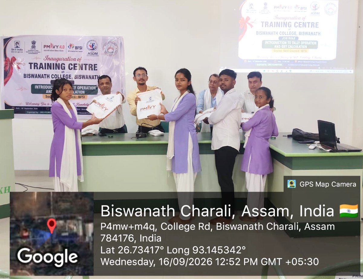 ASDM_Assam's tweet photo. Assam Skill Development Mission successfully launched the Recognition of Prior Learning (RPL) Training Programme under Pradhan Mantri Kaushal Vikas Yojana (PMKVY) 4.0 on 16th September 2026 at the training centre located at Biswanath College, Biswanath district, Assam. https://t.co/0xnQ7X7ZE4