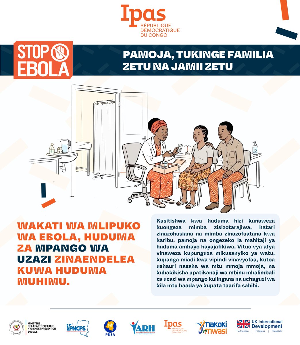 yarhdrc's tweet photo. #EbolaTuJikinge: Wakati wa mlipuko wa Ebola, usiache hofu ikuzuie kupata huduma za afya.

Huduma za mpango wa uzazi zinaendelea kuwa muhimu. Jipatie taarifa sahihi na pata huduma kwa usalama.

Afya yako ni muhimu !!!
#STOPEBOLA
#AfyaYaUzazi https://t.co/UsWKf3arsD