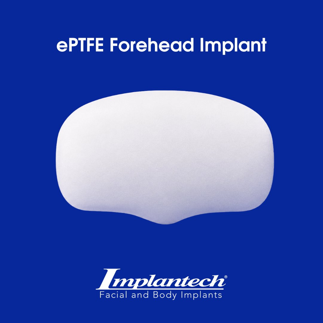 Implantech's tweet photo. Our ePTFE Forehead Implant is designed to help correct forehead depressions and irregular contours. The microporous ePTFE material supports tissue integration while providing long-term stability.
#Implantech #ForeheadImplant #ePTFE #FacialAesthetics #ReconstructiveSurgery https://t.co/fb9ozKOPGV