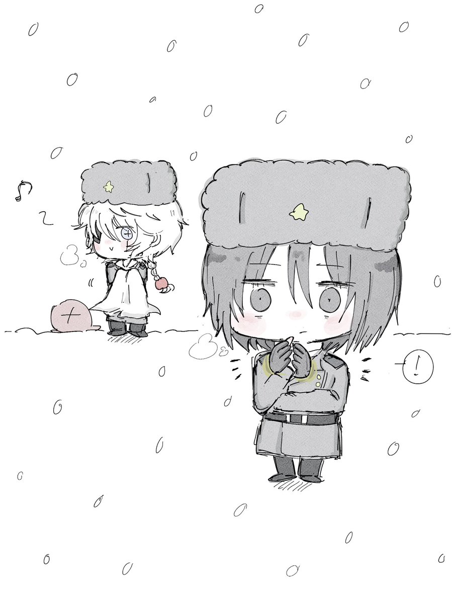 AndreeBun50's tweet photo. おまけの軍服にこらいちゃんとドスくん！ https://t.co/llpfeTRbFV