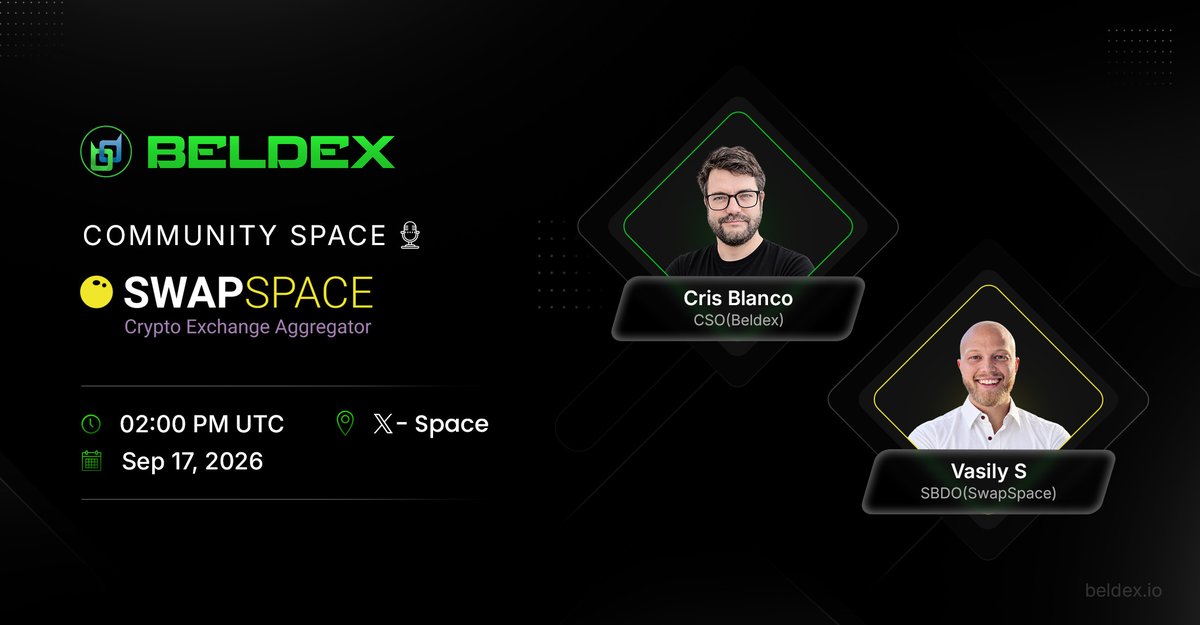 BeldexCoin's tweet photo. The next generation of Web3 is private.

Join our CSO @BDXcris  and @SwapSpaceCo  tomorrow as we discuss what's next for Beldex, from Privacy Tokens and EVM sidechain to account-based addresses.

🗓️Sept 17 | 14:00 UTC
🎙️ Set your reminder: https://t.co/mofTuwpqpO https://t.co/zi1aJN9ACf