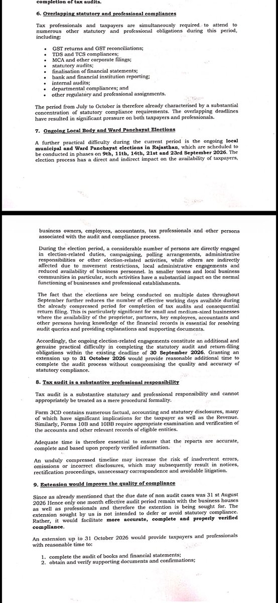 rambajajgst's tweet photo. Retweet For Support and Reach 

Bikaner Tax Consultants Association Sent Representation to @IncomeTaxIndia For Tax Audit Due Date Extension upto 31st Oct, 2026

Ram Bajaj
8696424223

For Regular GST Updates, Join this Group
https://t.co/SmMxCrTcJG https://t.co/Oh9rxXt2hE