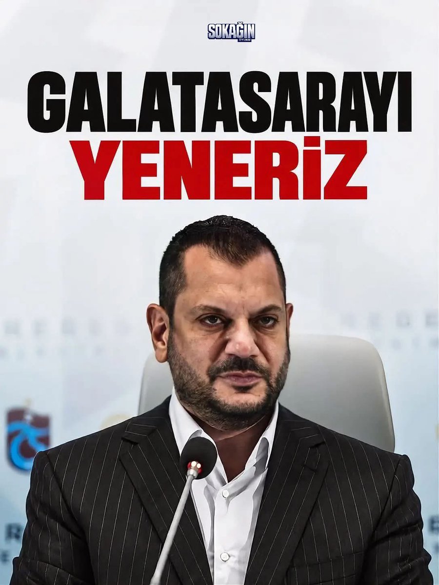 Snoyunu's tweet photo. 🗣️Trabzonspor Başkanı Ertuğrul Doğan

Galatasaray’ı yeneriz.Taraftarıma ve hocama güveniyorum.

#trabzonspor #galatasaray https://t.co/8cPdnwKijX
