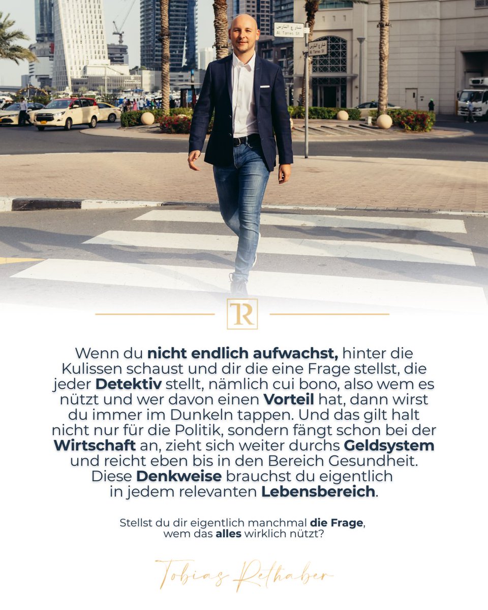 Tobias_Rethaber's tweet photo. Stellst du dir eigentlich manchmal die Frage, wem das alles wirklich nützt?
#HinterDieKulissenSchauen #CuiBono #KritischesDenken #Eigenverantwortung #WachBleiben https://t.co/fAuVuVxpxw