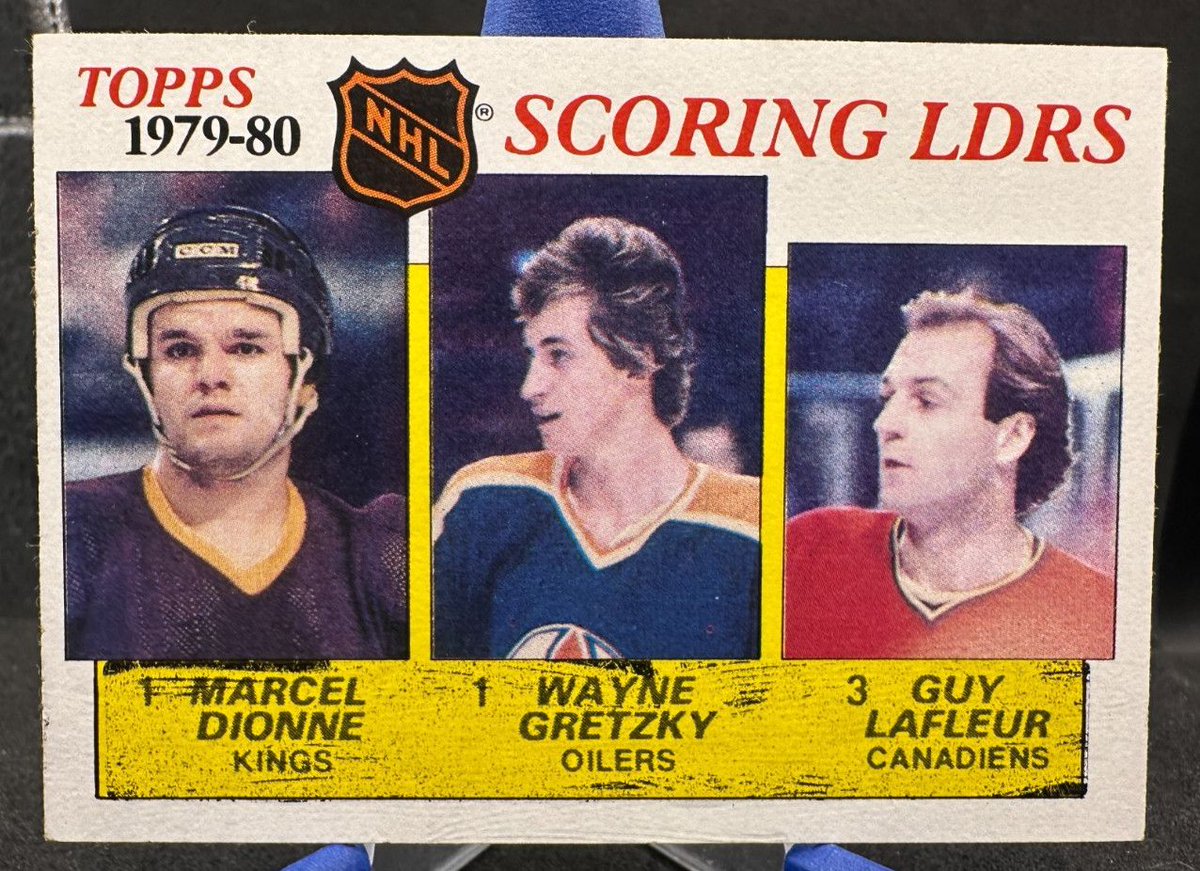 MikeScott614's tweet photo. Three legends. One card. 🏒

The 1980-81 Topps #163 Scoring Leaders card brings together Wayne Gretzky, Marcel Dionne, and Guy Lafleur on a single piece of hockey history. This is the

https://t.co/gBBgEZs5fG

card

that

captures the NHL's transition from the dynastic 70s into the Gretzky-dominated 80s.

Gretzky was already rewriting the record books in just his second NHL season. Dionne was one of the most prolific scorers of the era with 137 points that season. Lafleur, the reigning Hart Trophy winner and back-to-back Stanley Cup champion, rounded out the trio. Three different styles, one shared piece of cardboard.

📌 KEY DETAILS:
• Set: 1980-81 Topps
• Card #: 163 (Scoring Leaders)
• Players: Wayne Gretzky, Marcel Dionne, Guy Lafleur
• Condition: Vintage original
• Era: One of Gretzky's earliest Topps cards

This card works for:
- Vintage hockey set builders finishing their 1980-81 Topps run
- Gretzky collectors looking for affordable early-career cards
- Hockey memorabilia investors who recognize the Gretzky floor
- Any fan of the sport's golden era

💰 Price: $4.50

For a card featuring three Hall of Famers — one of them the greatest player to ever lace up skates — at under five dollars, this is an easy add to any collection. No bidding, no auction drama. Just buy it now.

🔗 Shop on eBay: