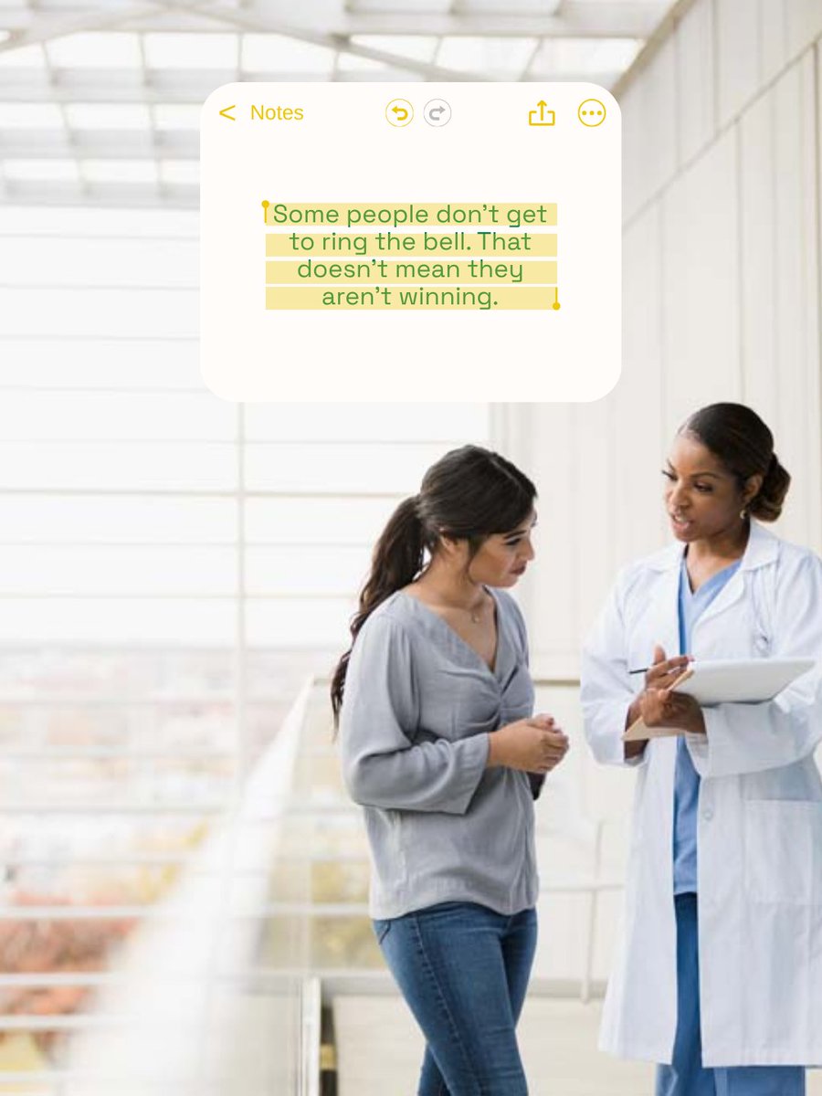 NotTheseOvaries's tweet photo. At the end of chemo, most hospitals let you ring a bell.

For many women with low-grade serous ovarian cancer, there's no last day. Just treat, scan, wait, recur, treat again.

You didn't miss the bell. You were handed a different kind of race. https://t.co/JnqNTHG8do