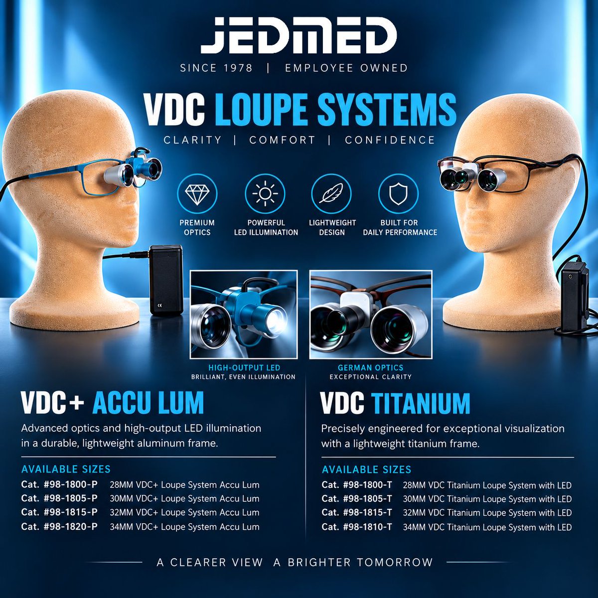 JEDMEDstl's tweet photo. 🔍 Clarity. Comfort. Confidence.

When precision matters, the right visualization makes all the difference. JEDMED’s VDC Loupe Systems combine premium German optics with lightweight, comfortable designs built for everyday clinical performance.

Learn more: https://t.co/26xcBM7yEO https://t.co/rl98YarIhn