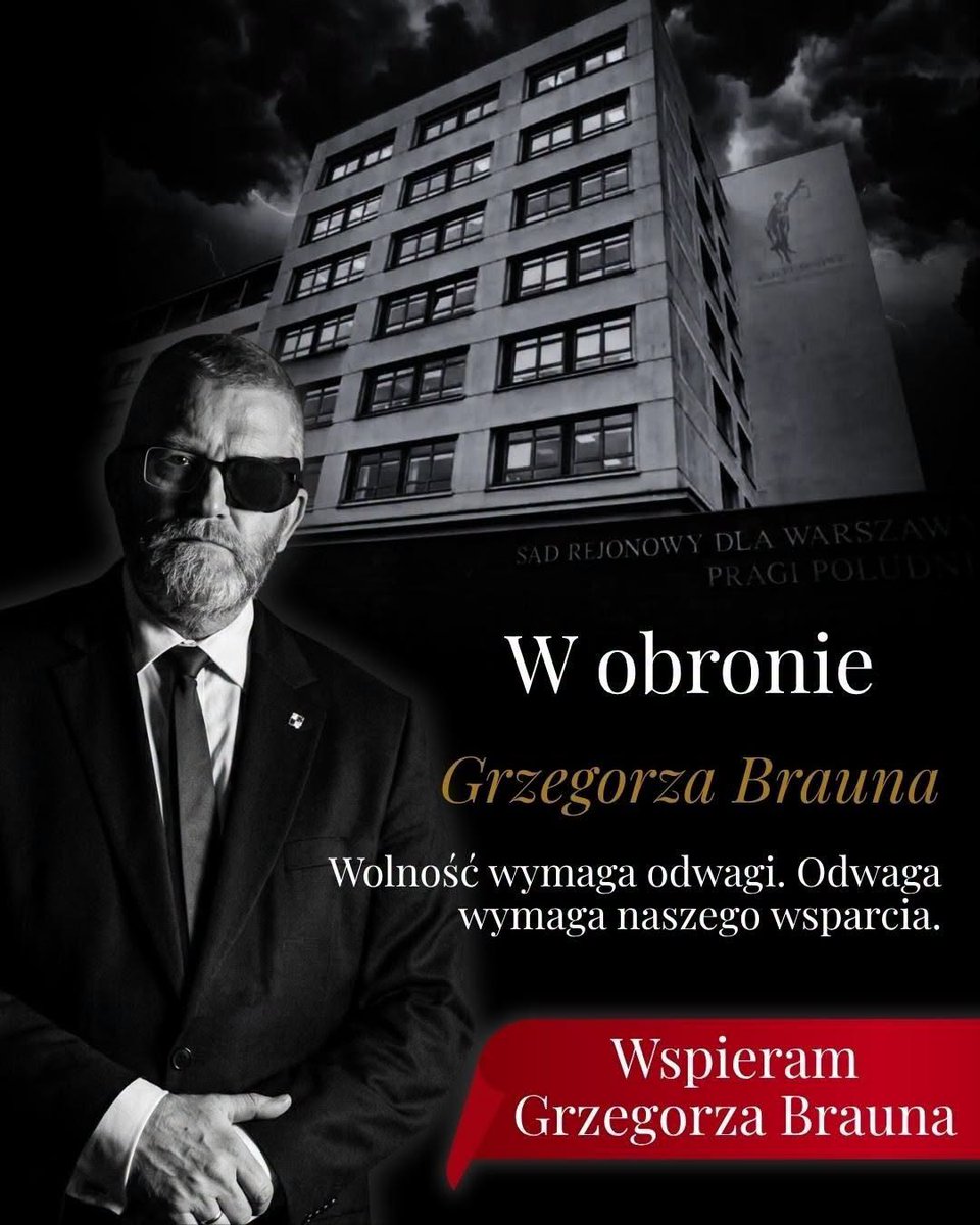 GrzegorzBraun_'s tweet photo. Wspieram Grzegorza Brauna
👉  https://t.co/CVNYnSeQ62 

Naszym celem, zadaniem i misją jest odzyskanie niepodległości 🇵🇱 na każdym poziomie życia. Z tą myślą zakładaliśmy najpierw Pobudka i kolejne dzieła...

Cel ten gorliwie zwalcza zjednoczona koalicja covidowo-wojenno-eurokołochozowo-chanukowa, wytaczając mi już seryjnie absurdalne procesy. Dlatego PROSZĘ o Państwa wsparcie, bym mógł z godnością trwać i na tym odcinku frontu walki o Polskę.

Za każde parę groszy przekazane na tę obronę - inaczej niż finansują siebie moi fałszywi oskarżyciele - bez państwowego systemu ucisku fiskalnego już teraz serdeczne Bóg zapłać.

👉  https://t.co/CVNYnSeQ62 

#TuJestPolska #GrzegorzBraun #WspieramyBrauna #BronimyBrauna #zrzutka #obrona #proces #fałszywioskarżyciele #KonfederacjaKoronyPolskiej
