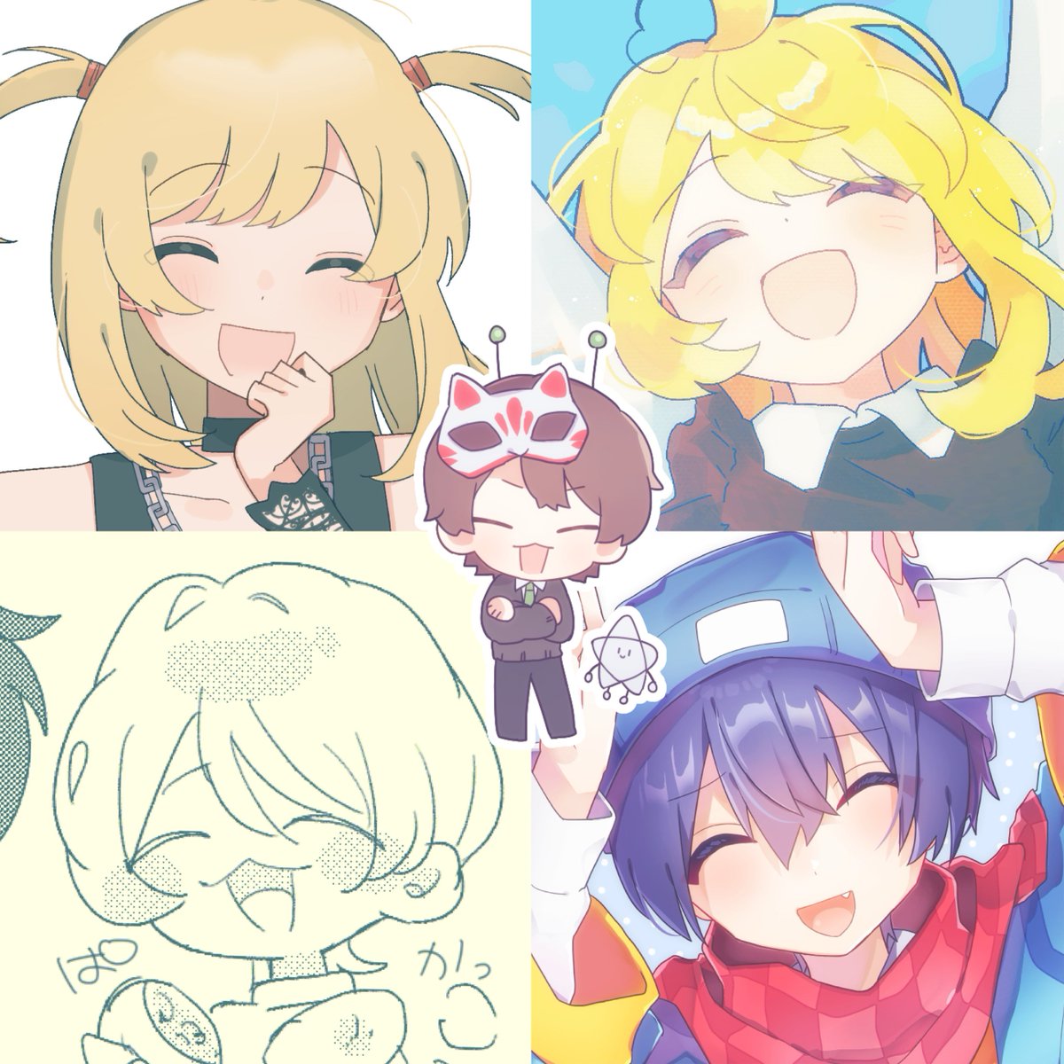 u397_'s tweet photo. 自分の描くにこにこ顔😄好きすぎて昔の絵まで遡って集めた https://t.co/RcAapVjvzQ