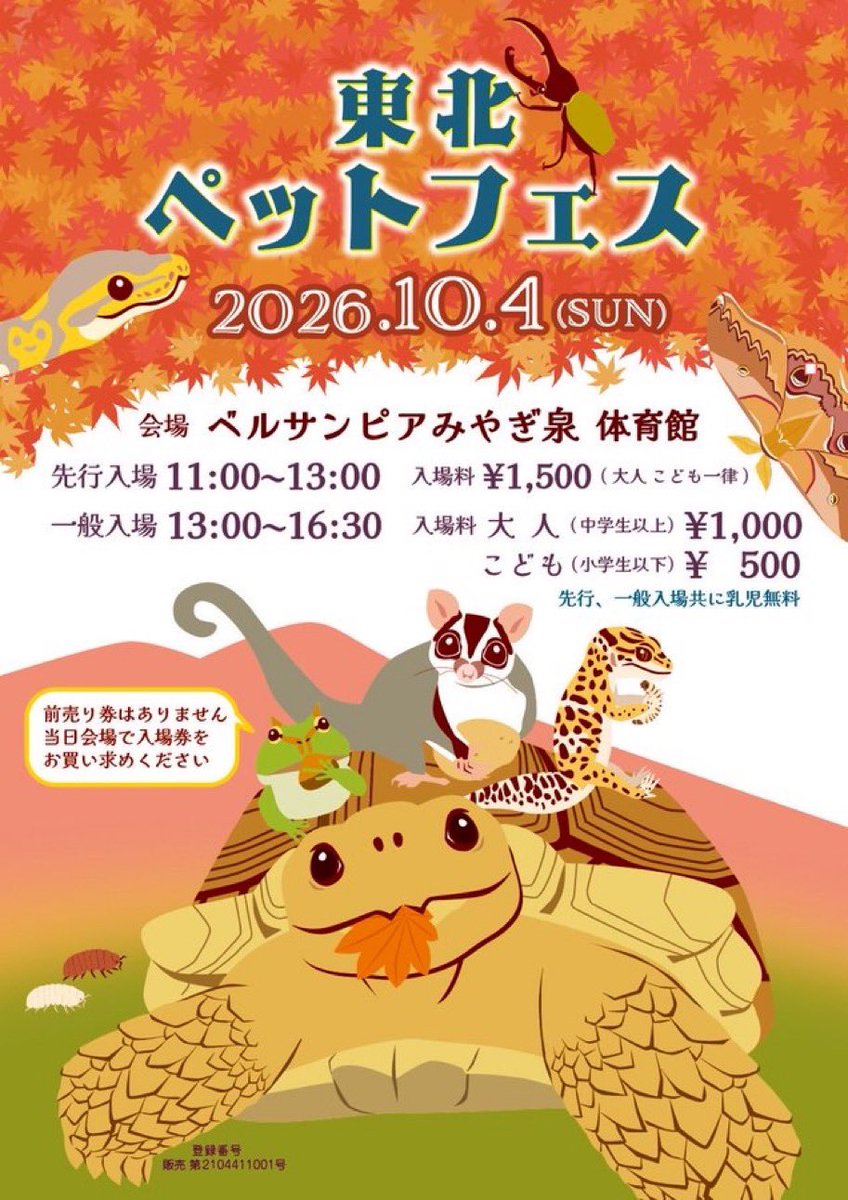 5087_exo's tweet photo. 10月4日(日)開催の「東北ペットフェス」に、5087 EXO BASEとして初出展します！
高額生体や珍しい種類をたくさん並べるようなブースではありませんが、
これから爬虫類を飼ってみたい、という方にも安心して選んでいただけるような、飼いやすく魅力的な生体を連れていく予定です。
#東北ペットフェス https://t.co/tmrEQVjbrb