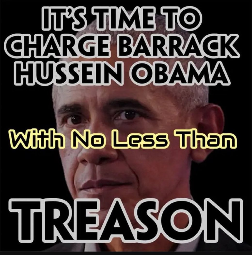 MrWhiplash_'s tweet photo. - He wiretapped Trump Tower
- Never intended to have a peaceful transfer of power
- His regime manufactured the entire Russia Collusion hoax
- (26) Trump officials were spied on
- Unmasked General Flynn
- Tulsi said he doctored Intel

Obama said no one's above the law,  including Presidents... so what are we waiting on