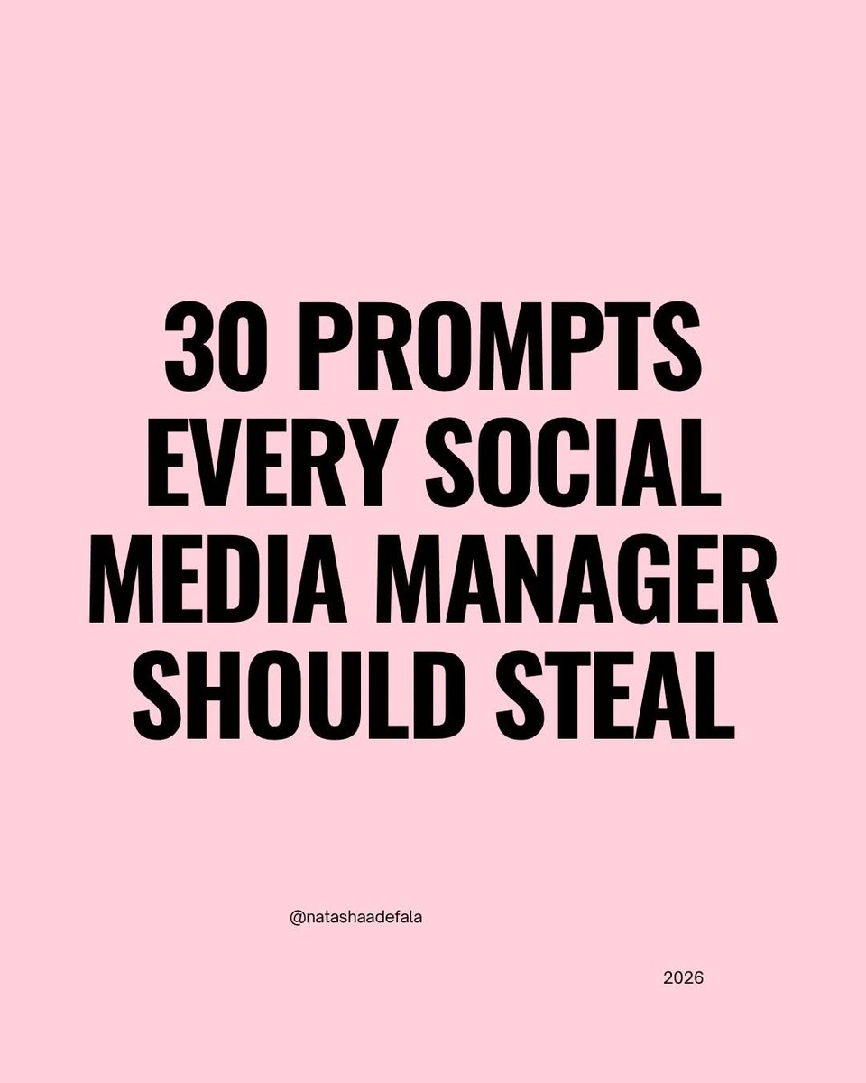 natashaadefal's tweet photo. The difference between “give me content ideas” and a strategic prompt that outputs a full 30-day calendar with hooks, formats, and CTAs? About 2.5 hours of your life.

I’ve spent this month testing, refining, and building a library of 150 prompts tha... https://t.co/9tMOQjoIo4