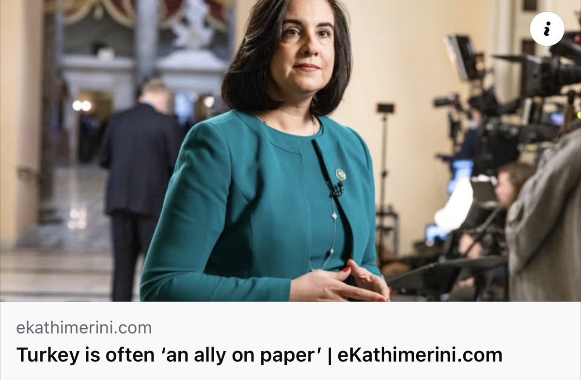 RepNicole's tweet photo. Turkey is a NATO ally on paper but we are concerned about Turkey’s close relationship with Russia and Iran, about its harboring of Hamas leadership, about Erdogan’s calls for the destruction of Israel and illegal occupation of Cyprus military flights above Greek islands. https://t.co/4YVI7mUKtl