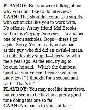 Gibboanxious's tweet photo. This 1976 James Caan interview in Playboy is pretty epic. https://t.co/XB3VnKixGt