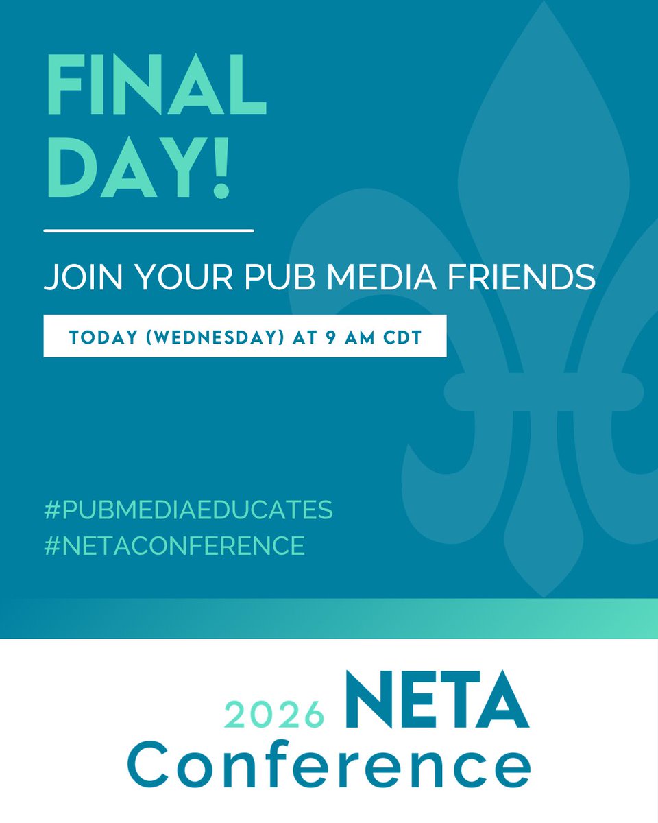 NETA_Tweets's tweet photo. We can't believe it's already the last day of the #NETAconference. More great sessions coming your way! If you're playing to win, enter LoveLouisiana in the gamification section for 50 more points. 
#PubMediaEducates https://t.co/PrmuYuTFxk